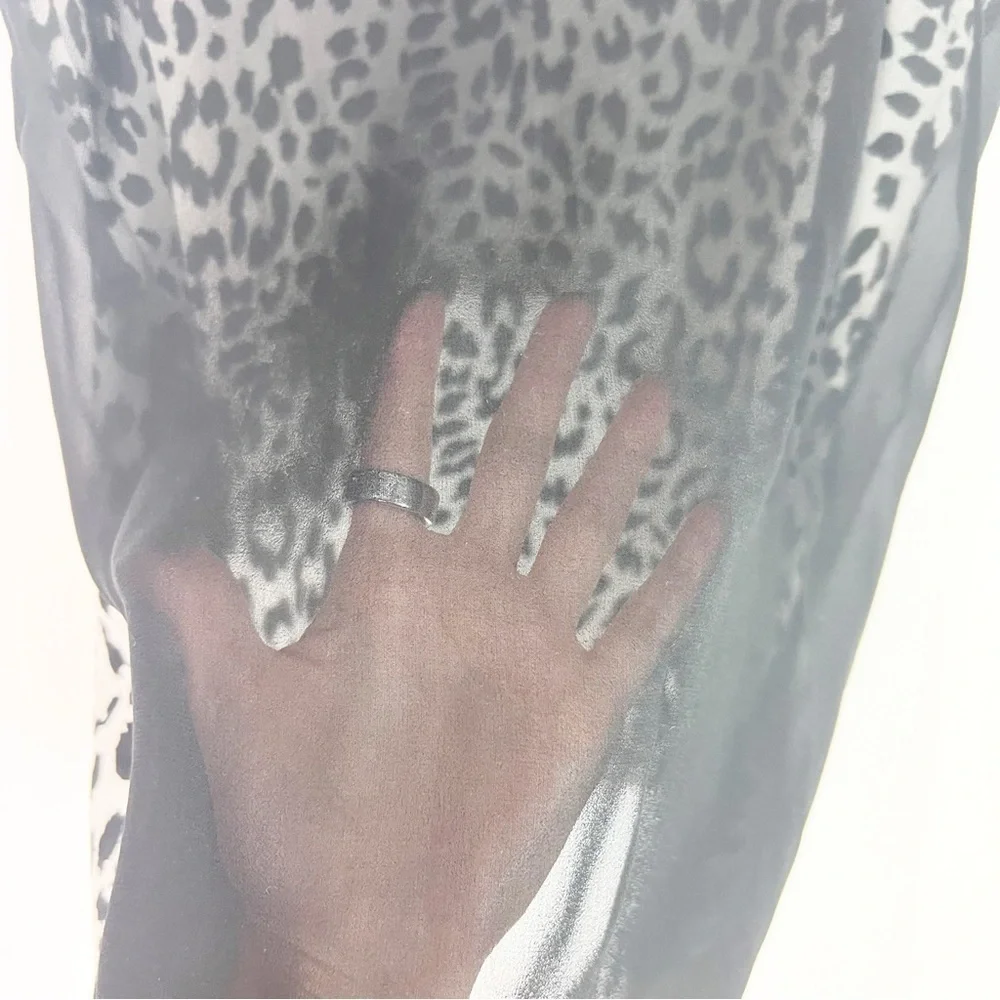 JOIE BLACK OFF-WHITE CHEETAH PRINT SLEEVELESS TANK TOP BLOUSE WOMENS SZ XS - Picture 5 of 5
